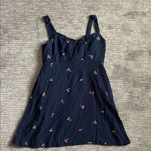 Old Navy Dark Blue Smocked Dress with Red Accents